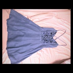 Denim embroidered Abercrombie dress